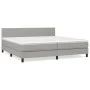 Box spring bed with light gray fabric mattress 200x200 cm by vidaXL, Beds and slatted bases - Ref: Foro24-3139921, Price: 583...