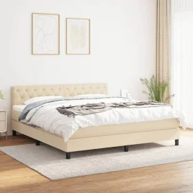Boxspringbett mit cremefarbener Stoffmatratze 160x200 cm von vidaXL, Betten und Lattenroste - Ref: Foro24-3140310, Preis: 508...