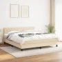 Cama box spring con colchón tela color crema 160x200 cm de vidaXL, Camas y somieres - Ref: Foro24-3140310, Precio: 508,81 €, ...