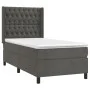Box spring bed with mattress and LED dark gray velvet 80x200 cm by vidaXL, Beds and slatted bases - Ref: Foro24-3139710, Pric...