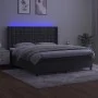Box spring bed with mattress and LED dark gray velvet 180x200 cm by vidaXL, Beds and slatted bases - Ref: Foro24-3139818, Pri...