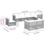Set de sofás de jardín y cojines 8 piezas ratán sintético beige