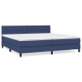 Box spring bed with blue fabric mattress 200x200 cm by vidaXL, Beds and slatted bases - Ref: Foro24-3140327, Price: 614,47 €,...