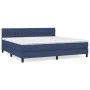Box spring bed with blue fabric mattress 200x200 cm by vidaXL, Beds and slatted bases - Ref: Foro24-3140327, Price: 589,52 €,...