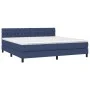 Box spring bed with blue fabric mattress 200x200 cm by vidaXL, Beds and slatted bases - Ref: Foro24-3140327, Price: 589,52 €,...