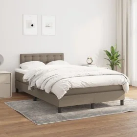 Box spring bed with taupe gray fabric mattress 120x200 cm by vidaXL, Beds and slatted bases - Ref: Foro24-3140365, Price: 346...