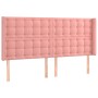 Box spring bed with mattress and LED pink velvet 200x200 cm by vidaXL, Beds and slatted bases - Ref: Foro24-3139828, Price: 6...