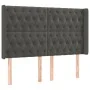Box spring bed with mattress and LED dark gray velvet 140x200 cm by vidaXL, Beds and slatted bases - Ref: Foro24-3139746, Pri...
