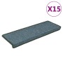 Alfombrillas para escaleras 15 unidades 65x21x4 cm Verde oscuro