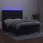 Box spring bed with mattress and LED black velvet 140x190 cm by vidaXL, Beds and slatted bases - Ref: Foro24-3139741, Price: ...