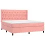Boxspringbett mit Matratze und LED-Rosa-Samt 160x200 cm von vidaXL, Betten und Lattenroste - Ref: Foro24-3139756, Preis: 556,...