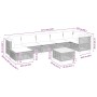 Set de sofás de jardín y cojines 8 piezas ratán sintético beige
