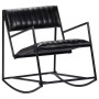 Schwarzer Schaukelstuhl aus echtem Leder von vidaXL, Schaukelstühle - Ref: Foro24-282905, Preis: 156,84 €, Rabatt: %