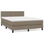 Box spring bed with taupe gray fabric mattress 140x200 cm by vidaXL, Beds and slatted bases - Ref: Foro24-3139981, Price: 421...