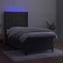 Boxspringbett mit Matratze und dunkelgrauem LED-Samt 90x190 cm von vidaXL, Betten und Lattenroste - Ref: Foro24-3139776, Prei...