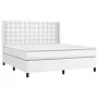 Box spring bed with mattress and LED white synthetic leather 180x200 cm by vidaXL, Beds and slatted bases - Ref: Foro24-31393...