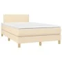 Boxspringbett mit cremefarbener Stoffmatratze 120x200 cm von vidaXL, Betten und Lattenroste - Ref: Foro24-3140446, Preis: 370...