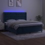 Box spring bed with mattress and LED dark blue velvet 180x200 cm by vidaXL, Beds and slatted bases - Ref: Foro24-3139761, Pri...