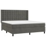 Cama box spring colchón y LED terciopelo gris oscuro 160x200 cm de vidaXL, Camas y somieres - Ref: Foro24-3139812, Precio: 56...