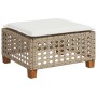 Set de sofás de jardín y cojines 8 piezas ratán sintético beige
