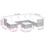 Set de sofás de jardín y cojines 8 piezas ratán sintético beige