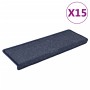 Alfombrillas para escaleras 15 unidades 65x21x4 cm Gris oscuro