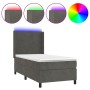 Boxspringbett mit Matratze und dunkelgrauem LED-Samt 100x200 cm von vidaXL, Betten und Lattenroste - Ref: Foro24-3139428, Pre...