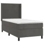 Box spring bed with mattress and LED dark gray velvet 100x200 cm by vidaXL, Beds and slatted bases - Ref: Foro24-3139428, Pri...