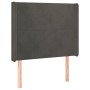 Cama box spring colchón y LED terciopelo gris oscuro 100x200 cm