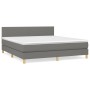 Box spring bed with dark gray fabric mattress 160x200 cm by vidaXL, Beds and slatted bases - Ref: Foro24-3140466, Price: 506,...