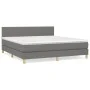 Cama box spring con colchón tela gris oscuro 160x200 cm de vidaXL, Camas y somieres - Ref: Foro24-3140466, Precio: 482,48 €, ...