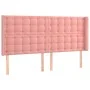 Box spring bed with mattress and LED pink velvet 180x200 cm by vidaXL, Beds and slatted bases - Ref: Foro24-3139822, Price: 5...