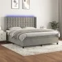 Cama box spring colchón y LED terciopelo gris claro 180x200 cm de vidaXL, Camas y somieres - Ref: Foro24-3139817, Precio: 590...