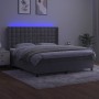 Cama box spring colchón y LED terciopelo gris claro 180x200 cm de vidaXL, Camas y somieres - Ref: Foro24-3139817, Precio: 597...