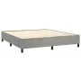Box spring bed with mattress and LED light gray velvet 180x200 cm by vidaXL, Beds and slatted bases - Ref: Foro24-3139817, Pr...