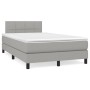 Cama box spring con colchón tela gris claro 120x200 cm de vidaXL, Camas y somieres - Ref: Foro24-3140041, Precio: 370,47 €, D...