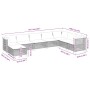 Set de sofás de jardín y cojines 8 piezas ratán sintético beige