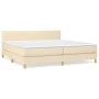 Box spring bed with cream fabric mattress 200x200 cm by vidaXL, Beds and slatted bases - Ref: Foro24-3140486, Price: 546,50 €...