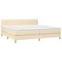 Box spring bed with cream fabric mattress 200x200 cm by vidaXL, Beds and slatted bases - Ref: Foro24-3140486, Price: 546,50 €...