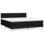 Box spring bed with black fabric mattress 180x200 cm by vidaXL, Beds and slatted bases - Ref: Foro24-3140475, Price: 542,31 €...