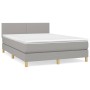 Cama box spring con colchón tela gris claro 140x200 cm de vidaXL, Camas y somieres - Ref: Foro24-3140457, Precio: 418,36 €, D...