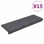 Alfombrillas para escaleras 15 unidades 65x21x4 cm Gris oscuro