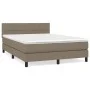 Box spring bed with taupe gray fabric mattress 140x200 cm by vidaXL, Beds and slatted bases - Ref: Foro24-3140061, Price: 449...