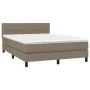 Box spring bed with taupe gray fabric mattress 140x200 cm by vidaXL, Beds and slatted bases - Ref: Foro24-3140061, Price: 449...