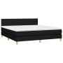 Cama box spring con colchón tela negro 160x200 cm de vidaXL, Camas y somieres - Ref: Foro24-3140467, Precio: 504,45 €, Descue...