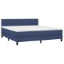 Box spring bed with blue fabric mattress 160x200 cm by vidaXL, Beds and slatted bases - Ref: Foro24-3140071, Price: 472,35 €,...