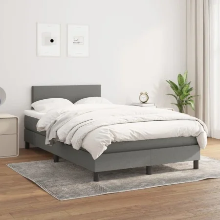Box spring bed with dark gray fabric mattress 120x200 cm by vidaXL, Beds and slatted bases - Ref: Foro24-3139882, Price: 423,...