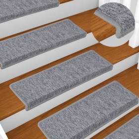 Alfombrillas para escaleras 15 unidades 65x21x4 cm Gris claro