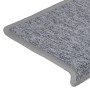 Alfombrillas para escaleras 15 unidades 65x21x4 cm Gris claro