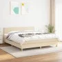 Cama box spring con colchón tela color crema 160x200 cm de vidaXL, Camas y somieres - Ref: Foro24-3140470, Precio: 494,47 €, ...